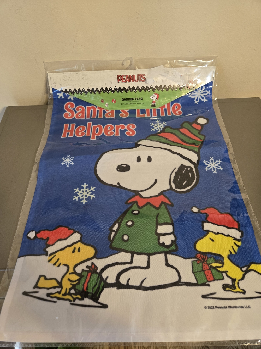 Peanuts Snoopy Santa's Little Helper Garden Flag
